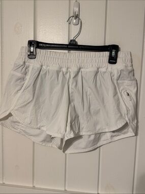 Lululemon Women's White Athletic Running Tracker Shorts sz 12